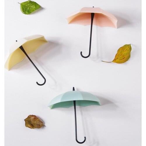 Hooks Up 3Pcs Mini Umbrella Wall Hook Key Hanging Keyring Holder Decorative Home Storage Organization