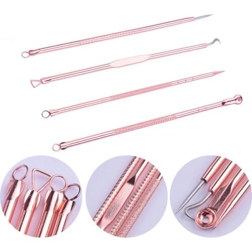 4PCS/Set Acne Blackhead Removal Needles Stainless Pimple Spot Comedone Acne Extractor Cleanser Face Skin Cleaning Care Tools