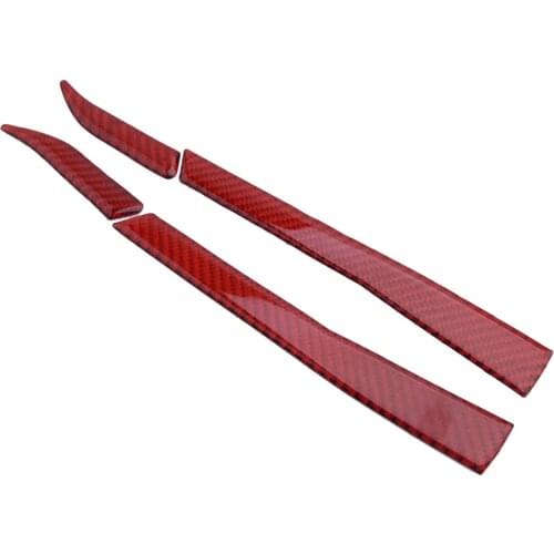 4pcs Carbon Fiber Rearview Side Door Wing Mirror Base Bottom Cover Strip Trim Fit for Ford Mustang 2015 2016 2017 2018 2019