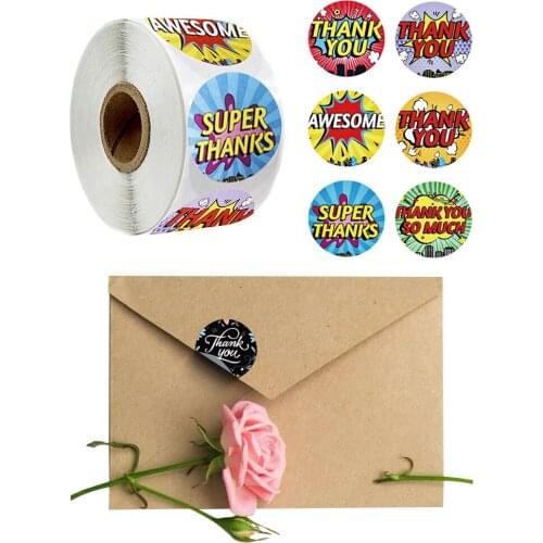 500 Pcs/roll Thank You Business Stickers 500pcs, Thank You Stickers Labels For Sealing,online Sellers Packaging Supplies