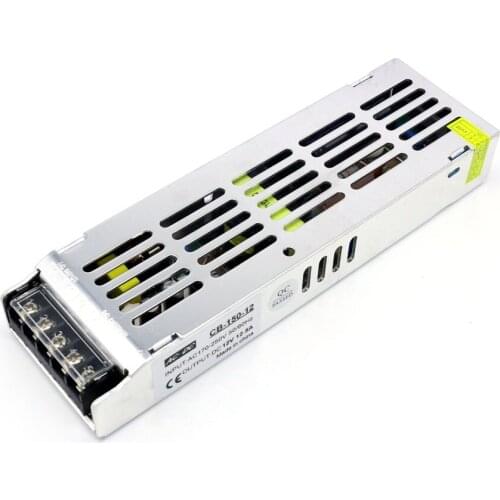 Strip Shape Iron shell Constant Voltage Dc Power Supply 220V to 12V 12.5A 150W