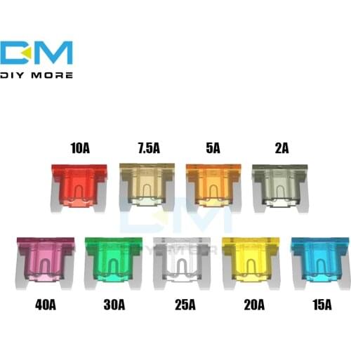10PCS 0-32V Mini 12V Car Fuse Holder Adapter 40A Auto Blade Fuse 1cm 2A 5A 7.5A 10A 15A 20A 25A 30A 40A