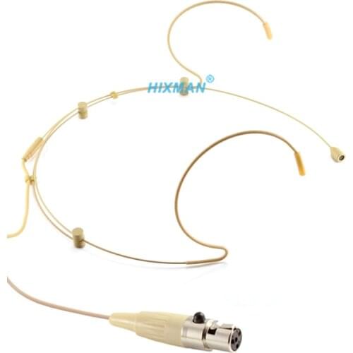 HIXMAN Beige HM3-MI Adjustable OmniDirectional Headset Headworn Microphone For Mipro Peavey Beyerdynamic Wireless Transmitter