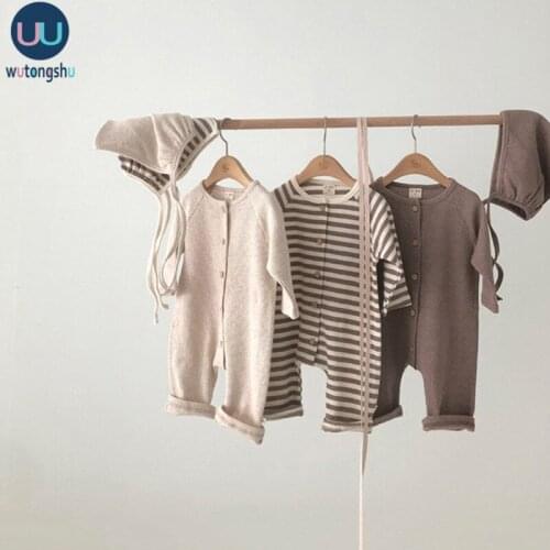 Newborn Baby Girl Boy Rompers Kids Cotton Long Sleeve Autumn Winter Romper Infant Soild Jumpsuit Outfit Sleepwear