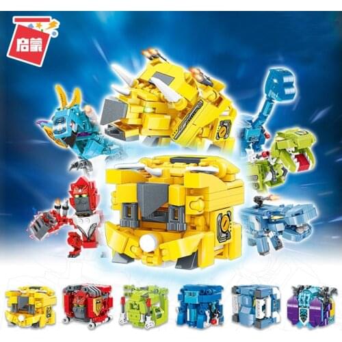 Robot Building Blocks Transform Dinosaurs for Kids Juguetes Boys Xmas Gift Beast Cube DIY Bricks Educational Toys over 3 Years