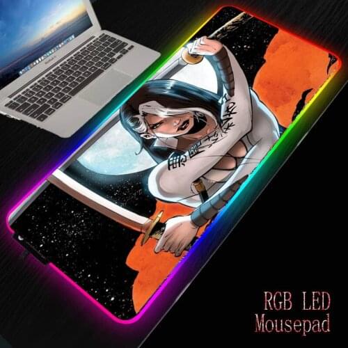MRGBEST Fantasy Warrior Girl with Swords Mouse Pad Gaming MousePad Large Mouse Pad Gamer Mause Carpet PC Desk Mat Keyboard Pad