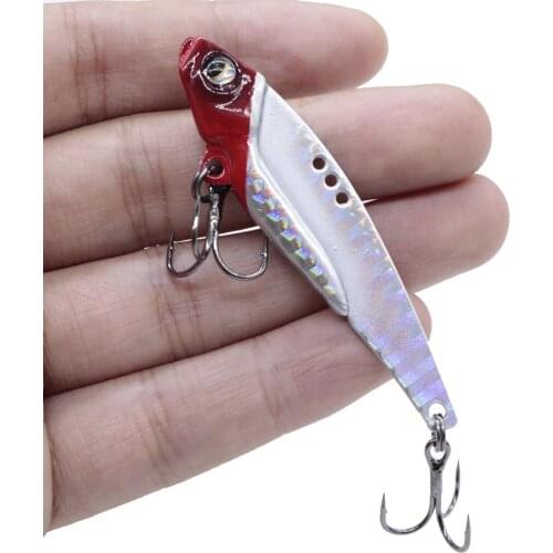 Metal Laser VIB Fishing Lure Spoon Sequins 11g 65mm Hard Bait Fishing Tackle Crankbait Vibration Spinner Sinking Bait Tackle