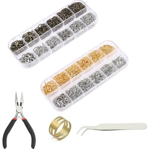 1 Box Mixed Sizes Iron Open Jump Rings /Lobster Buckle Jewelry Findings Box Kit For DIY Metal Accessories Box