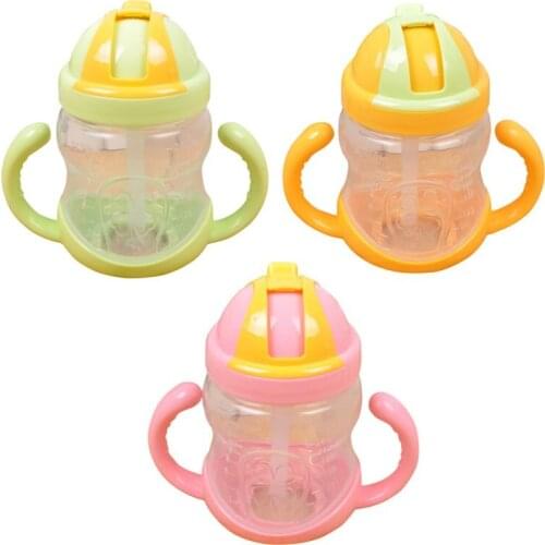 Newborn Baby Girl Boy Mini Cup With Handles Baby Straw Non-toxic Cup Children Infant Training Drinking Bottle For Baby