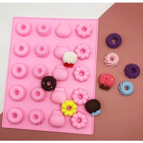 Mini doughnut silicone mold dessert series combination chocolate flip sugar cake DIY folly moulds