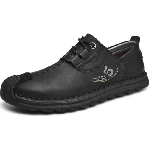 Fashion Mens Leather Shoes Luxury Brand Mens Loafers Moccasins Breathable Slip on Black Driving Shoes Plus Size 38-46