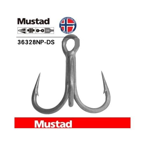 Mustad Fishing Hooks 36328NP-DS Sharp Treble Hook Sea Monster Sea Fishing Tackle Pesca High Carbon Steel Soft Lures Holder
