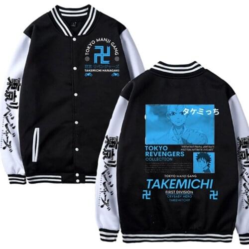 Tokyo Revengers TAKEMICHI Print Men Women Jacket Sweatshirt Hoodie ANIME Tokyo Revengers Fashion Manga Baseball Uniform Zip Coat