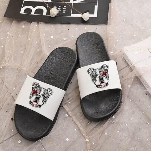 Shoes For Women 2021 Lovely Bulldog Beach Slippers Indoor Home shoes Casual Slides Bathroom Slippers Cartoon Women Fashion Shoes