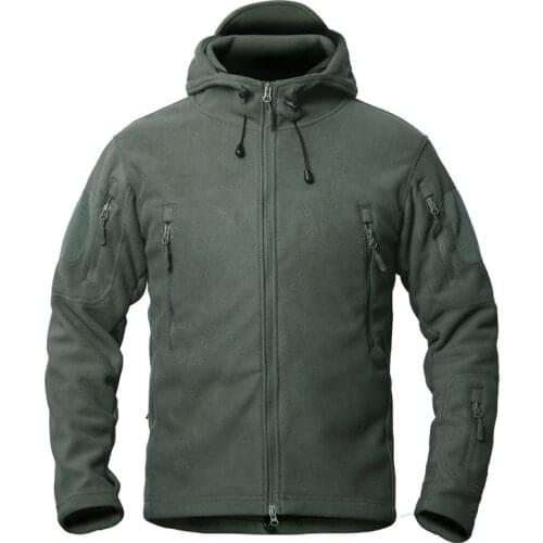 PAVEHAWK Winter Fleece Tactical Jacket Men Warm Military Casual Jackets Solid Color Multi Pocket Army Hoodie Coat Casual Outwear