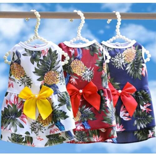 ADog Dress Summer Pet Clothing for Small Medium Dogs Cats Hawaiian Style Chihuahua Ropa Perro Pug Wedding Skirt Princess Costume