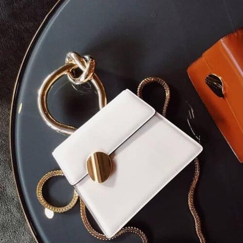 Casual Metal Handle Handbags Women Messenger Bag 2021 Brands Chains Shoulder Crossbody Bags Ladies Chic Womens Bag Purses Bolsa