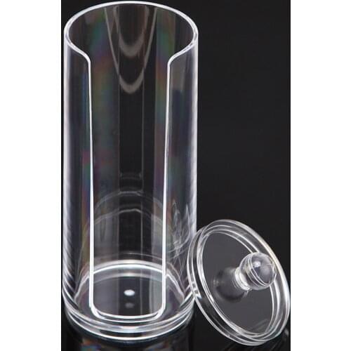 Clear Plastic Cotton Ball Holder Q-tips Holder Makeup Brush Pads Swab Organizer Cosmetic Container