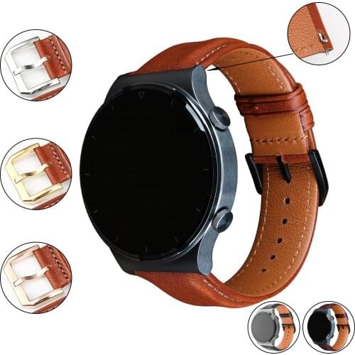 MAIKES Watch Band 22mm 20 Genuine Leather Strap for Huawei GT 2 GT2 Pro Watch Bracelet Replace 46mm 42 Mens Ladies Watch Strap
