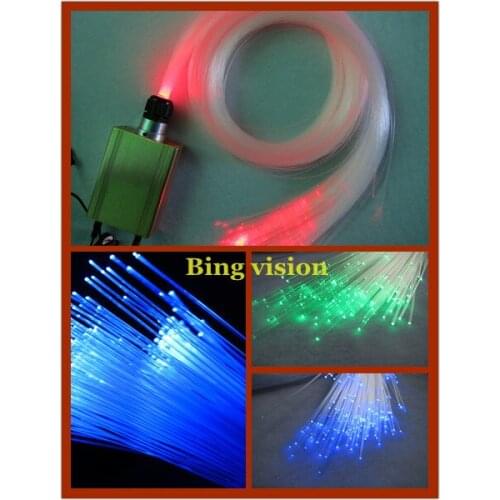 DIY 400 strands fiber optic star ceiling kit with 16 color 16w RGB led illuminator + PMMA optic fiber + 24 key IR remote