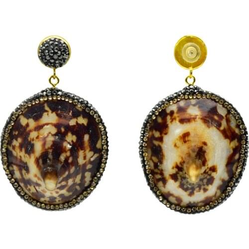 Natural shell big india earrings for women bohemian vintage summer diy fashion jewelry making part girl wending jewelry