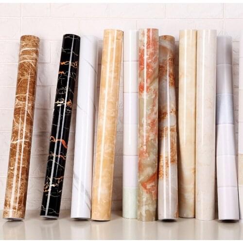 Thick waterproof and moisture-proof scrubable marble pattern kitchen wall stickers
