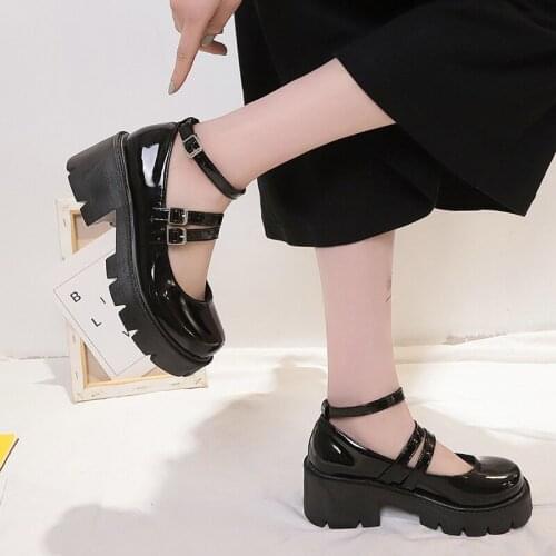 Jk Uniform Japanese Small Leather Shoes Spring And Summer New Fashion All-Match Thick-Soled Increased Ladies Single Shoes
