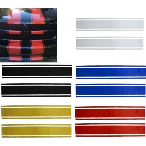 CITALL Universal 2Pcs 50" Car Truck Hood Roof Rally Racing Stripe Graphic Sticker Decal Decoration Cover Styling