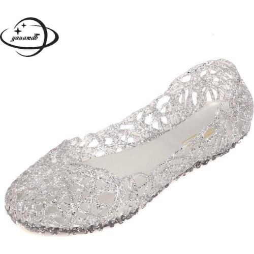 Yauamdb Women Sandals Female 36-41 Summer Flat Garden Shoes Sandals Soft Bottom Breathable Hollow Ladies Jelly Beach Shoes Ly26