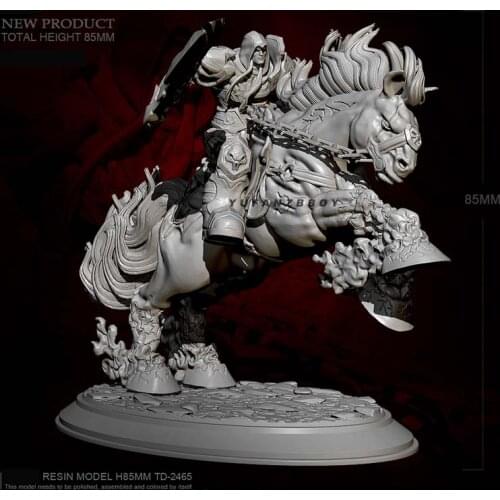 YUFAN GK Resin Handmade White Model Height 85mm Strong Horse Large Scale Soldier (Unpainted Kits) TD-2465