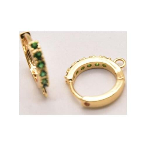 2 Pcs/Lot 14mm Emerald Ear Buckles Wedding Hair Jewelry Diy Findings & Components Women Necklace Bracelet Accessories JA0499A