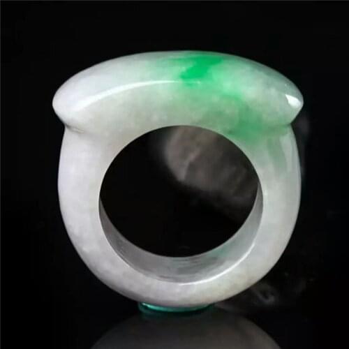 100% Real green jade 7A ring natural jade gift peculiar Emerald rings men women rings jade jewelry