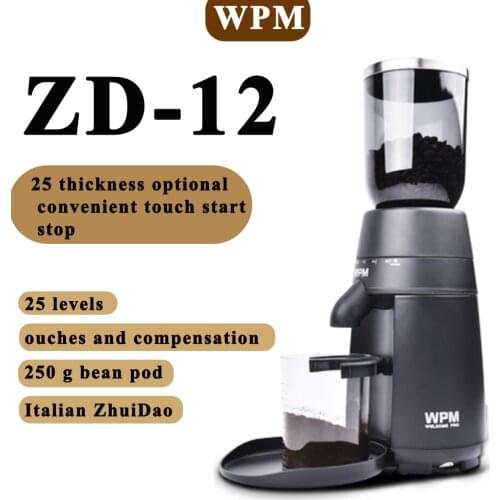 220V Electric Coffee Grinder; Conical WELHOME ZD-12 Bean grinding machine Hand coffee Automatic mill
