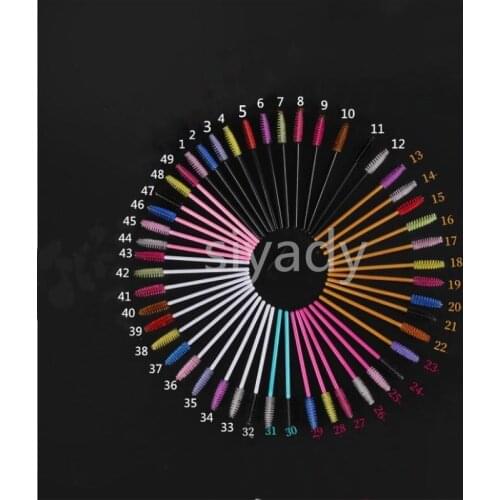49 Models 300pcs/lot Make Up Synthetic Fiber Disposable Eyelash Brush Mascara Applicator Pink Gold Rose Red Mascara Brush