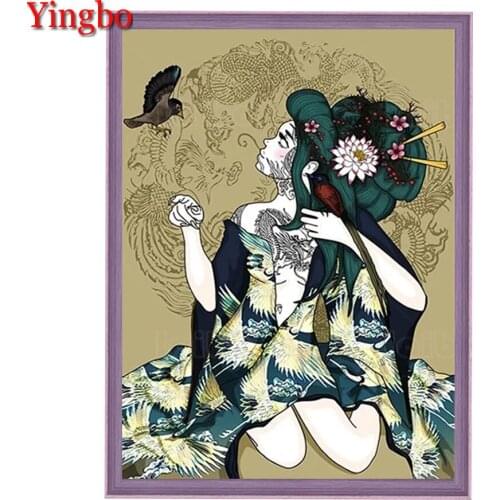 Diamond Embroidery Complete Kit Japanese anime retro woman geisha 5D Diamond Painting New Animals Mosaic Cross Stitch Handicraft