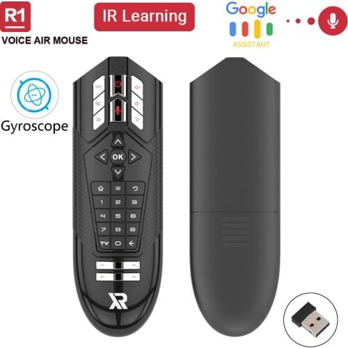 R1 31 IR Learning Keys Wireless Air Mouse Gyroscope 2.4G Smart Voice Remote Control for X96 H96 MAX Android TV Box vs G20S G30