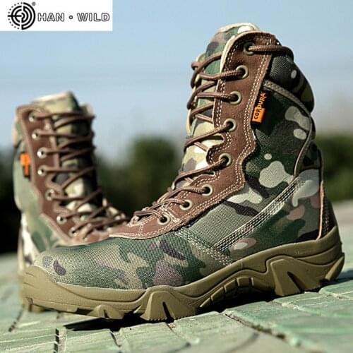 Spring Men Military Tactical Boots High Top Canvas Round Toe Zipper Lace Up Combat Army Boot Mens Ankle Casual Desert Shoes