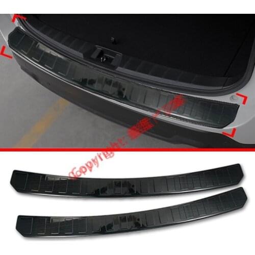 Black Stainless Steel Rear Bumper Protection Outside Trunk Sill Decorative Plate Pedal For Subaru Forester SK 2018 2019
