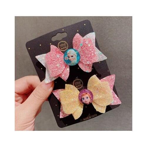 Disney Princess Frozen Snow mermaid Anime Headwear Kids Accessories Cartoon Hairband Child Girls Hair Pin Birthday Gifts New