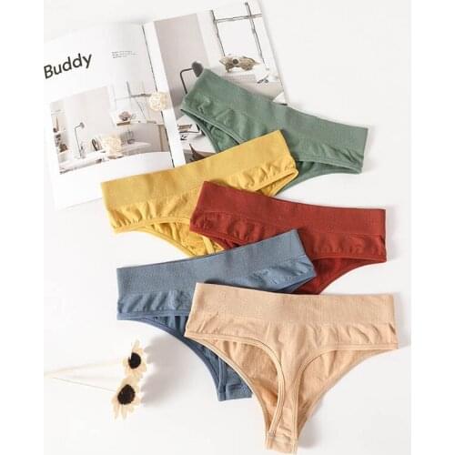 Elastic Pure Color 1Pcs Sexy Women Underwear Low-waist Japanese Style Thongs Panties Nylon Female Underpants Lingerie