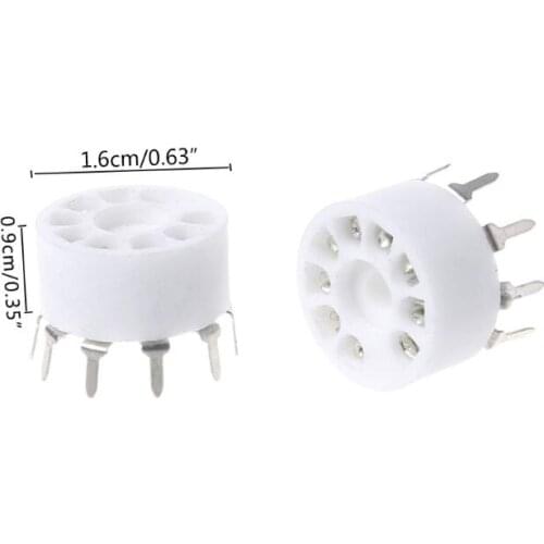 10pcs 9-pin Outlet Electronic Tube Ceramic Sockets Gold Plated Tube Holder Audio Accessories