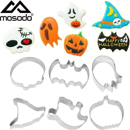 Halloween Cookie Cutter 6 Pieces Stainless Steel Mold For Baking Forms For Cookies Cake Tools Pastry And Bakery Accessories