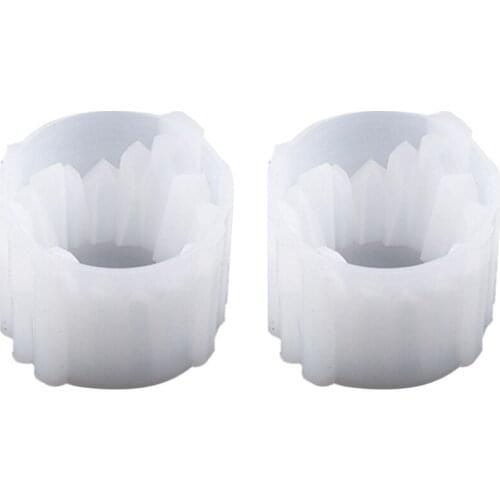 Hot DIY Crystal Epoxy Resin Mold Crystal Stone Candle Holder Silicone Mold Manual Storage Box Silicone Mold for Resin, 2PCS