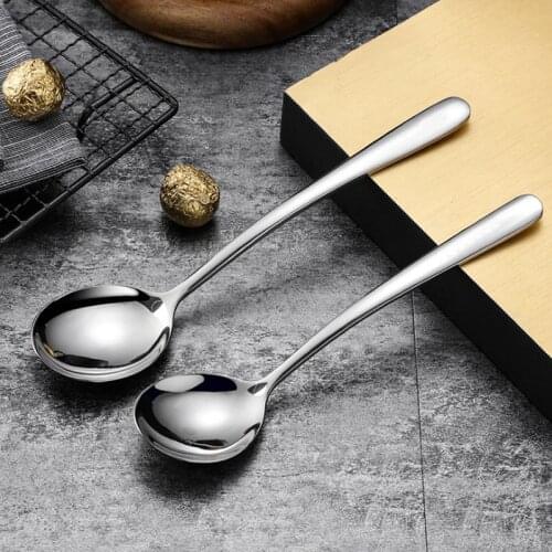 Long Handled 304 Stainless Steel Coffee Spoon Ice Cream Dessert Tea Stirring Spoon For Picnic Kitchen Accessories Bar Tools