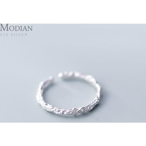 Modian 2021 New Silver Vintage Tree pattern Adjustable Finger Ring 100% 925 Sterling Silver Charm Rings For Women Korean Jewelry