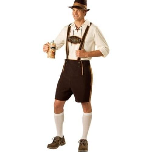 Halloween Mens Oktoberfest Bavarian Beer Guy German Fancy Dress Cosplay Costume German Uniform Medival Men Costume M-2XL