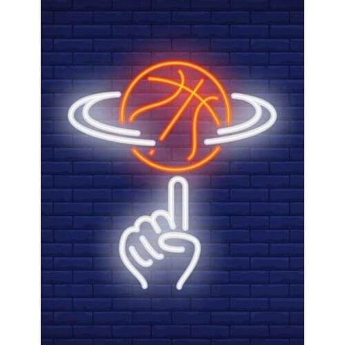 Neon Sign For Basketball Spinning On Finger Lamp real glass tubes resterant decorate light Shopping Hall Sign Neon Signs For Bar