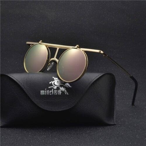 2018 New Mirror Pilot Polarized Sunglasses Men Night Vision Lens Sun Glasses Flip Up On Sunglass Outdoor Goggles With box NX