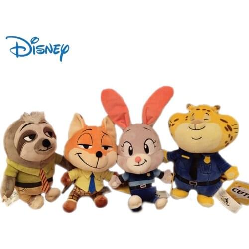 Disney Genuine Kawaii Judy Nick Sloth Plush Toys Cute Series Zootopia Anime Action Figure Stuffed Plush Dolls Kids Toys Gifts