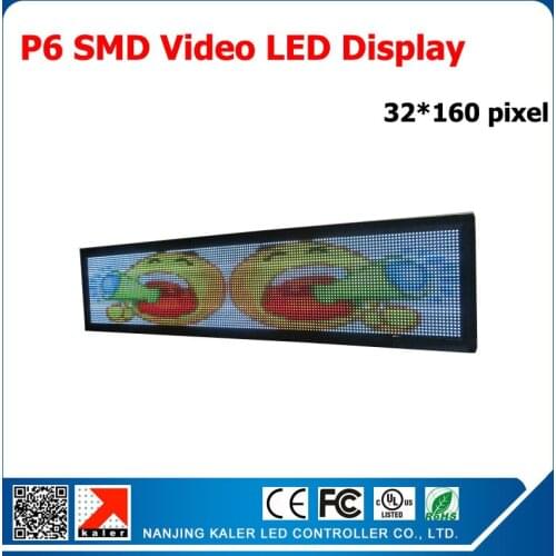 Kaler 6mm pixel full color module Indoor/semi-outdoor LED display panel p6 RGB SMD 192x960mm Indoor Video Wall LED Display